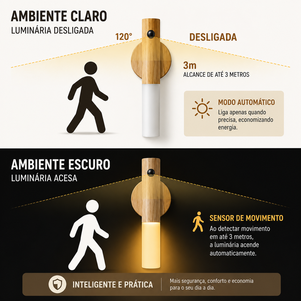 VELTRIX GlowSense™ | Luz LED Inteligente com Sensor de Movimento