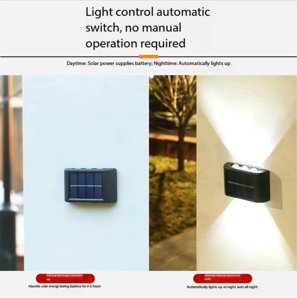 VELTRIX GlowWall™ | Luminária Solar LED para Área Externa